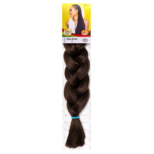 Color 6 X-PRESSION Ultra Braid hair extensions for braiding - 82 inches 160g
