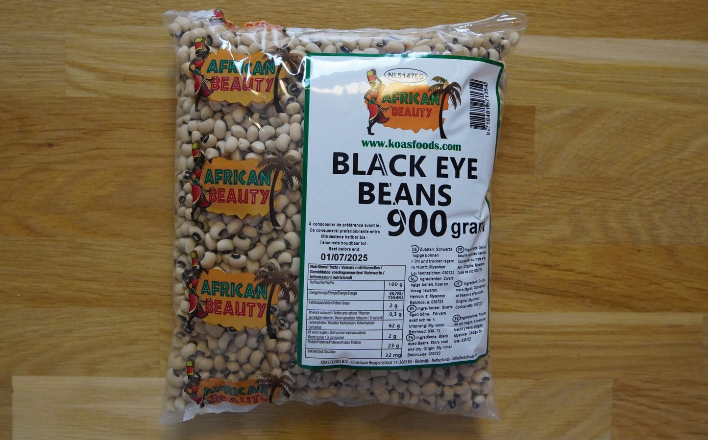African Beauty Black  Eye Beans - 900g / African Beauty Juodos Akies Pupelės - 900 g