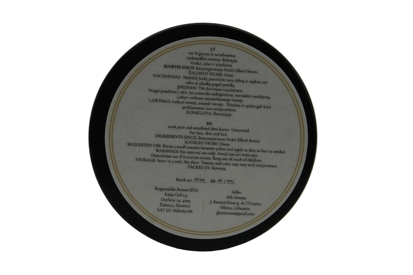 GHANORA UNREFINED SHEA BUTTER - 100g