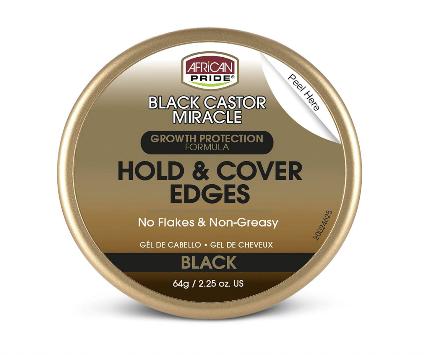 African Pride Black Castor Miracle Hold & Cover Edges Hair Gel 2.25oz