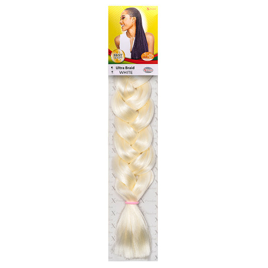 Color White X-PRESSION Ultra Braid hair extensions for braiding - 82 inches 160g